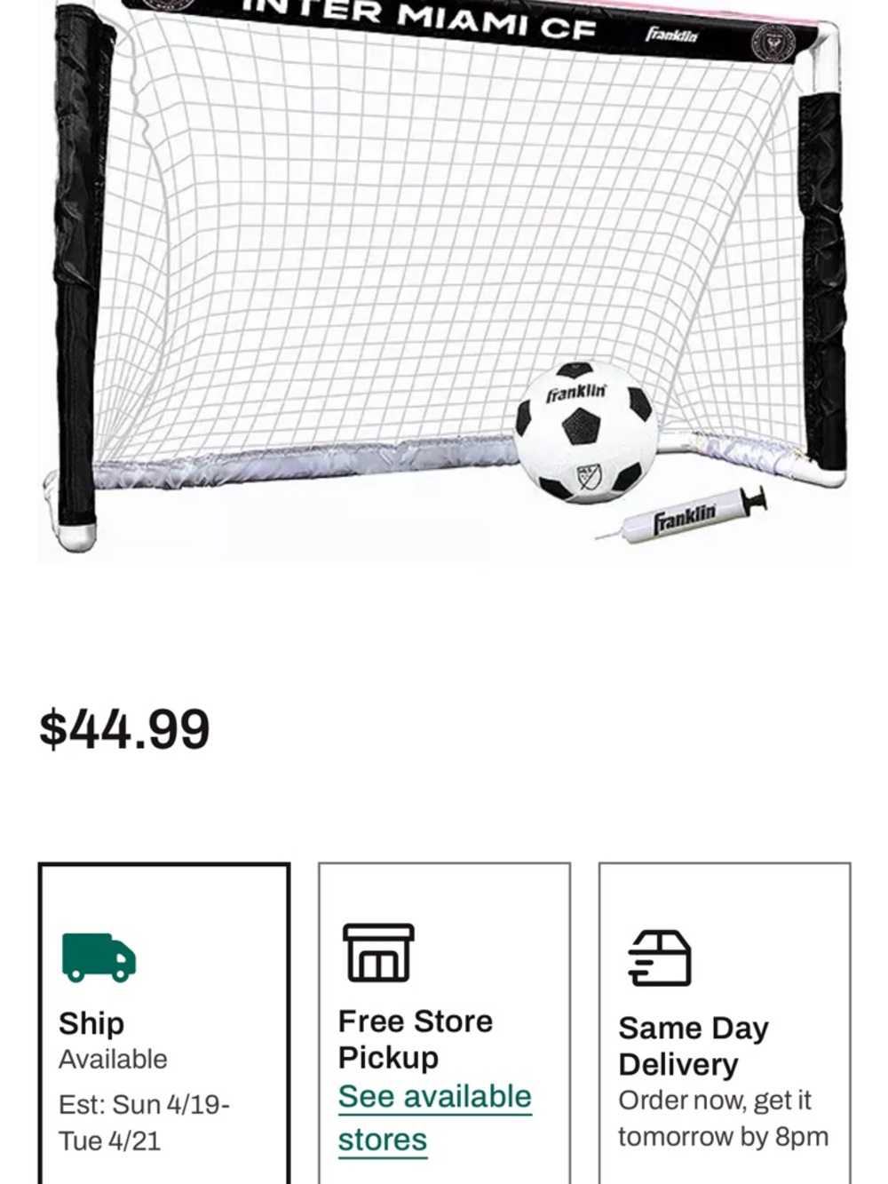 Franklin Inter Miami CF Mini Soccer Goal Set